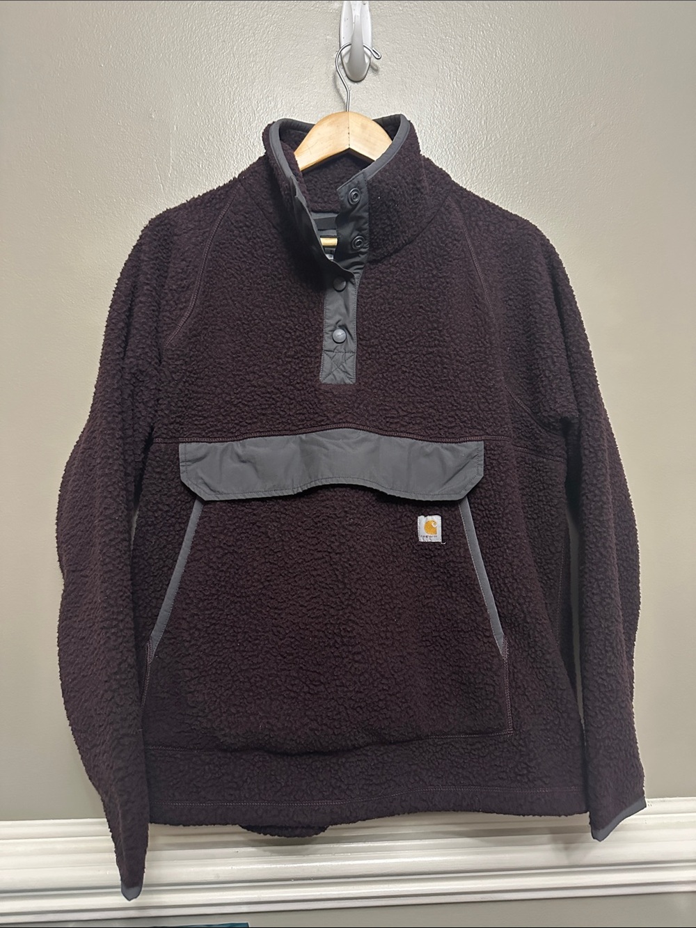 Womens Carhartt brown fleece pullover jacket Sz XL (16-18)